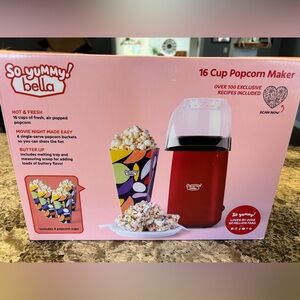 Bella Red Popcorn Maker with Colorful Cups